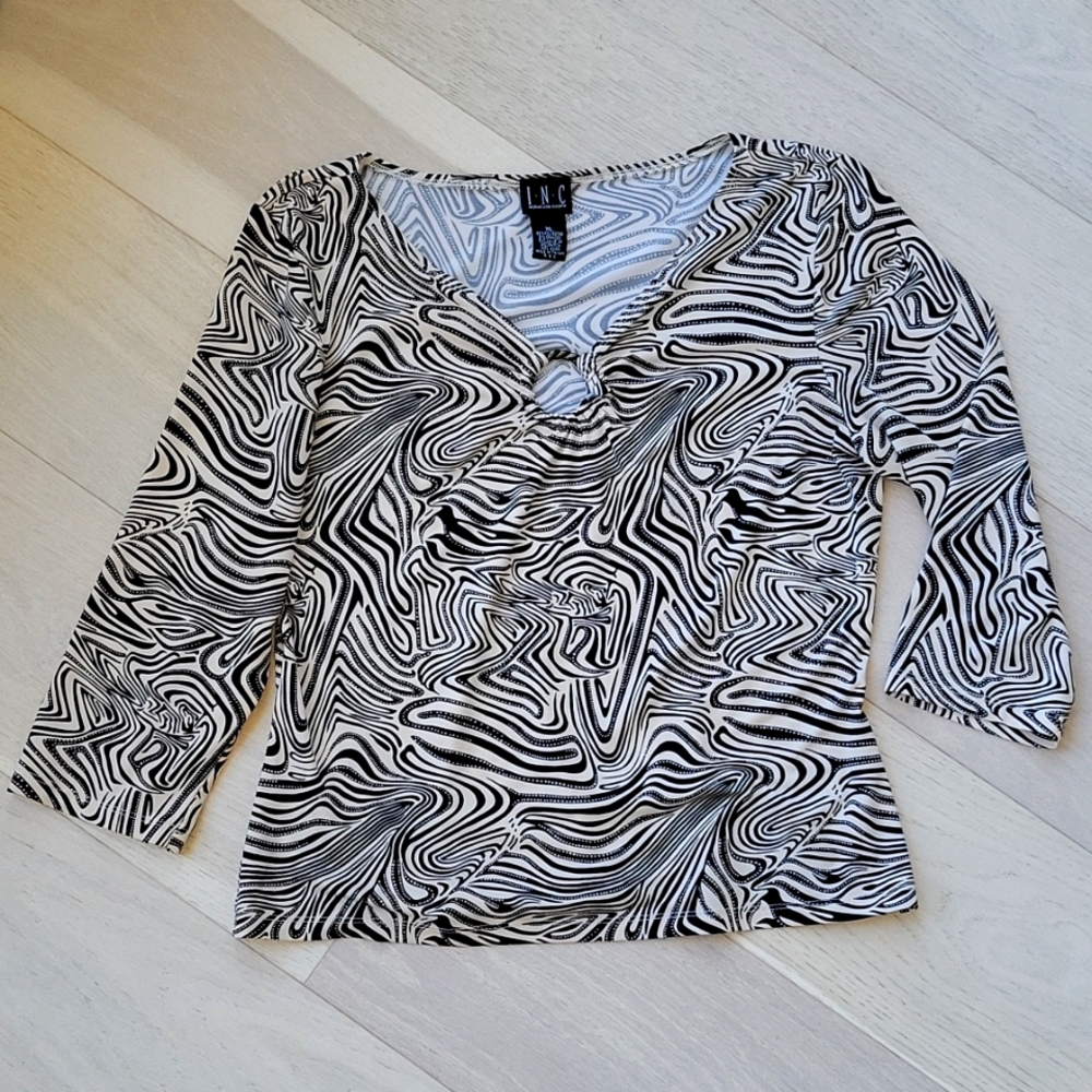 INC zebra print top